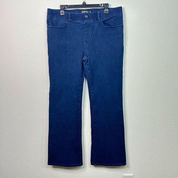 Betabrand Pull On Bootcut Leg Denim Jeans Size XL Stretchy Yoga - Picture 1 of 15